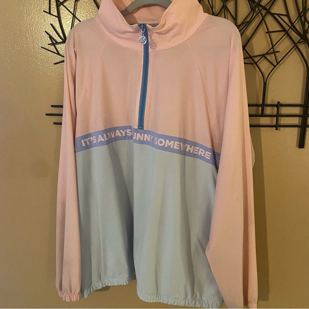 Lilly Pulitzer Tee Time Windbreaker half zip Jacket It’s Always Sunny XL used
